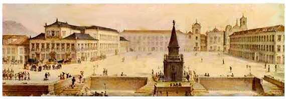 Imagem do Paço Imperial e da Praça XV feita por Jean-Baptiste Debret.