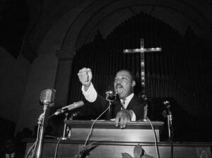 O pastor norte-americano Martin Luther King.